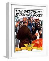 "Candidate Voting," Saturday Evening Post Cover, November 7, 1936-Edgar Franklin Wittmack-Framed Giclee Print