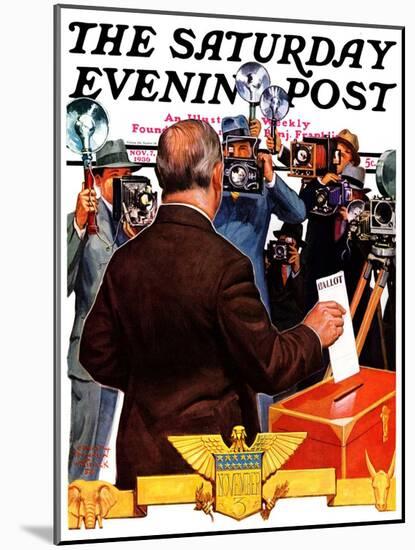 "Candidate Voting," Saturday Evening Post Cover, November 7, 1936-Edgar Franklin Wittmack-Mounted Giclee Print