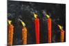 Candle burning at temple, Hanshan, Xinshi, Zhejiang Province, China-Keren Su-Mounted Photographic Print