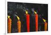 Candle burning at temple, Hanshan, Xinshi, Zhejiang Province, China-Keren Su-Framed Photographic Print