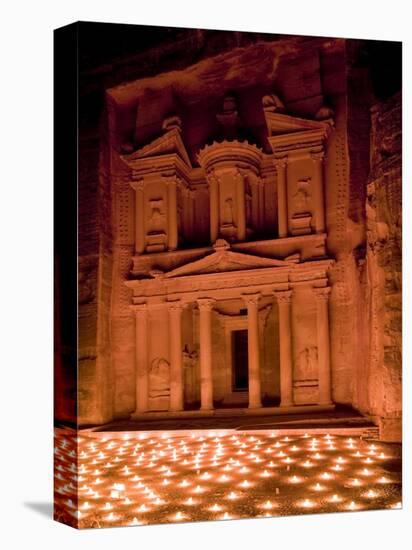 Candle Lit Courtyard of the Treasury (Al Khazneh), Petra (Unesco World Heritage Site), Jordan-Michele Falzone-Stretched Canvas