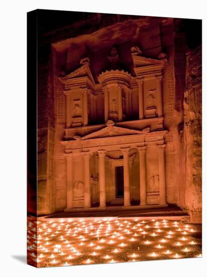 Candle Lit Courtyard of the Treasury (Al Khazneh), Petra (Unesco World Heritage Site), Jordan-Michele Falzone-Stretched Canvas