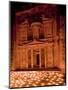 Candle Lit Courtyard of the Treasury (Al Khazneh), Petra (Unesco World Heritage Site), Jordan-Michele Falzone-Mounted Photographic Print