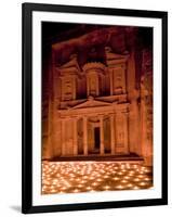 Candle Lit Courtyard of the Treasury (Al Khazneh), Petra (Unesco World Heritage Site), Jordan-Michele Falzone-Framed Photographic Print