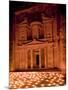 Candle Lit Courtyard of the Treasury (Al Khazneh), Petra (Unesco World Heritage Site), Jordan-Michele Falzone-Mounted Photographic Print