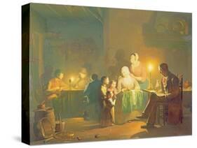 Candlelit Interior-Johannes Rosiere-Stretched Canvas