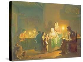 Candlelit Interior-Johannes Rosiere-Stretched Canvas