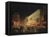 Candlelit Procession Through Via Del Corso, Rome, Italy-Ippolito Caffi-Framed Stretched Canvas