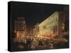 Candlelit Procession Through Via Del Corso, Rome, Italy-Ippolito Caffi-Stretched Canvas