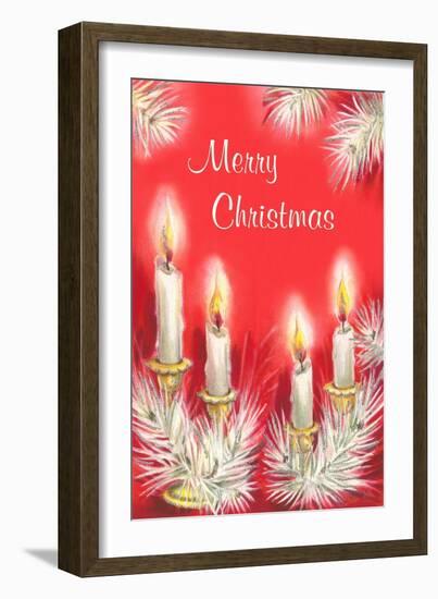 Candles and Boughs-null-Framed Art Print