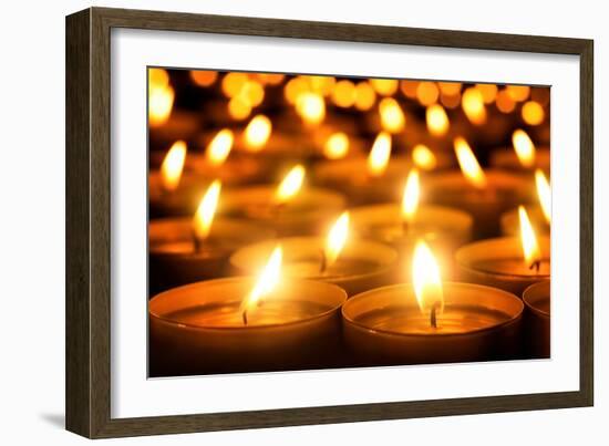 Candles Glowing in the Dark-Smileus-Framed Photographic Print