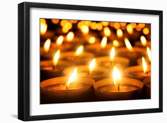 Candles Glowing in the Dark-Smileus-Framed Photographic Print