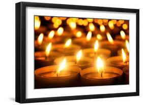 Candles Glowing in the Dark-Smileus-Framed Photographic Print