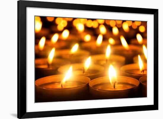 Candles Glowing in the Dark-Smileus-Framed Photographic Print