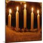 Candles in Frosty Window-Ake Lindau-Mounted Photographic Print