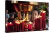 Candles In Longshan Temple Taipei-Charles Bowman-Stretched Canvas