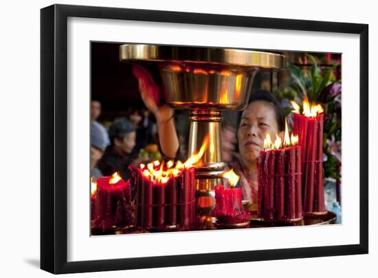 Candles In Longshan Temple Taipei-Charles Bowman-Framed Photographic Print