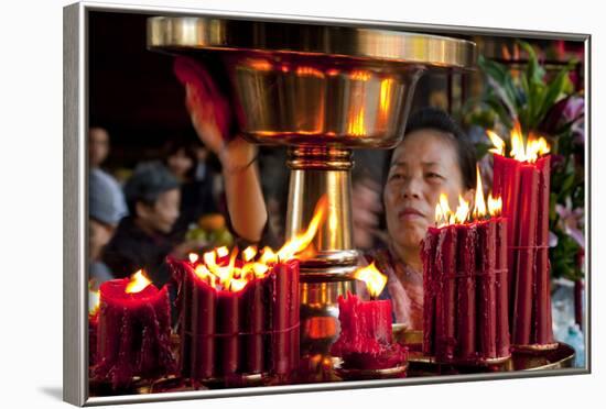 Candles In Longshan Temple Taipei-Charles Bowman-Framed Photographic Print