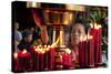 Candles In Longshan Temple Taipei-Charles Bowman-Stretched Canvas