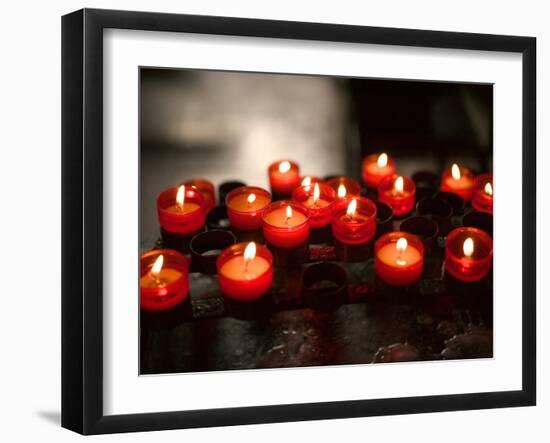 Candles in the Town Church, Marie-Galante Island, Guadaloupe, Caribbean-Walter Bibikow-Framed Photographic Print