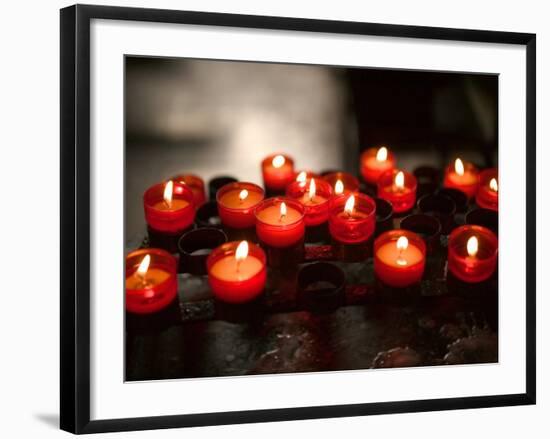 Candles in the Town Church, Marie-Galante Island, Guadaloupe, Caribbean-Walter Bibikow-Framed Photographic Print