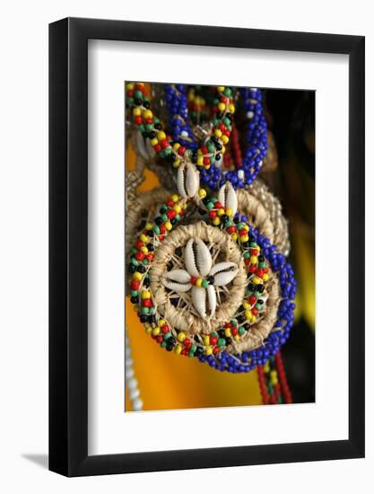 Candomble Wear Strings of Beads Made of Seeds and Shells, Cachoeira, Bahia, Brazil.-Yadid Levy-Framed Photographic Print