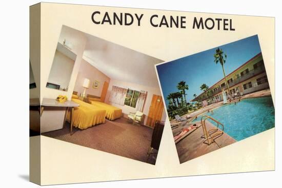 Candy Cane Motel, Retro-null-Stretched Canvas