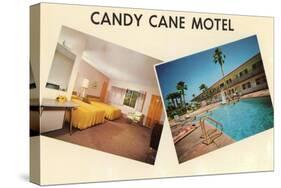 Candy Cane Motel, Retro-null-Stretched Canvas