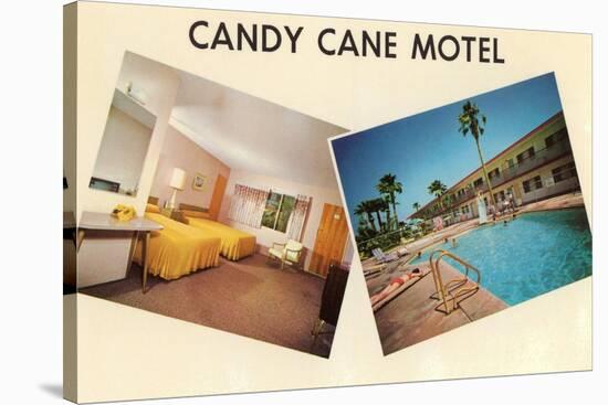 Candy Cane Motel, Retro-null-Stretched Canvas