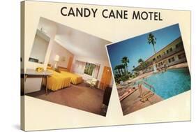 Candy Cane Motel, Retro-null-Stretched Canvas