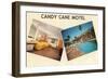 Candy Cane Motel, Retro-null-Framed Art Print