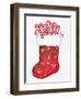 Candy Cane Stocking-Kathleen Parr McKenna-Framed Art Print