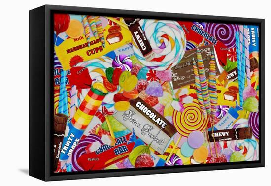 Candy Collage 2-Megan Aroon Duncanson-Framed Stretched Canvas