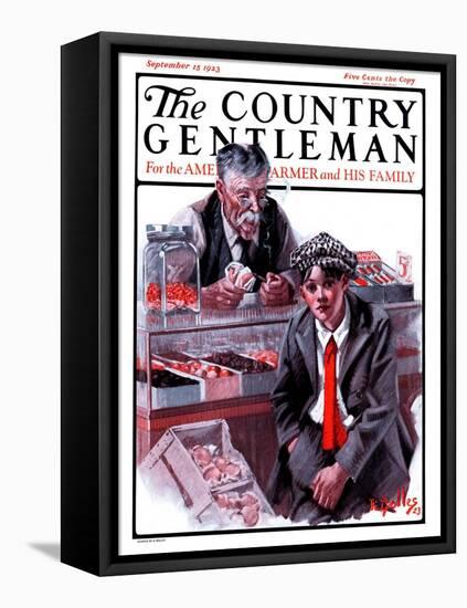 "Candy Counter," Country Gentleman Cover, September 15, 1923-R. Bolles-Framed Stretched Canvas