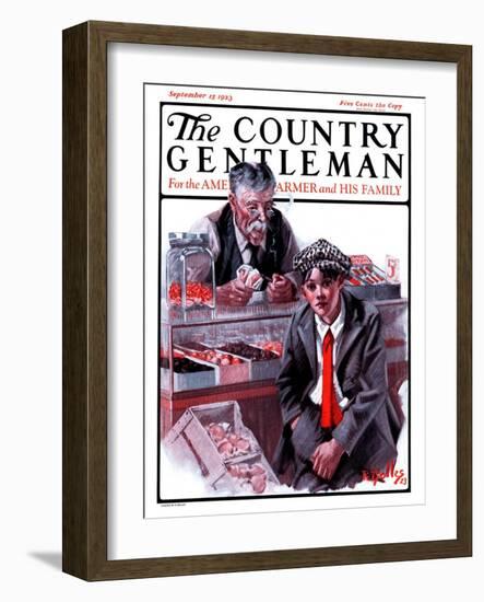 "Candy Counter," Country Gentleman Cover, September 15, 1923-R. Bolles-Framed Giclee Print