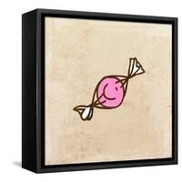 Candy. Cute Hand Drawn, Vintage Paper Texture-Ozerina Anna-Framed Stretched Canvas