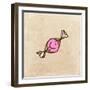 Candy. Cute Hand Drawn, Vintage Paper Texture-Ozerina Anna-Framed Art Print