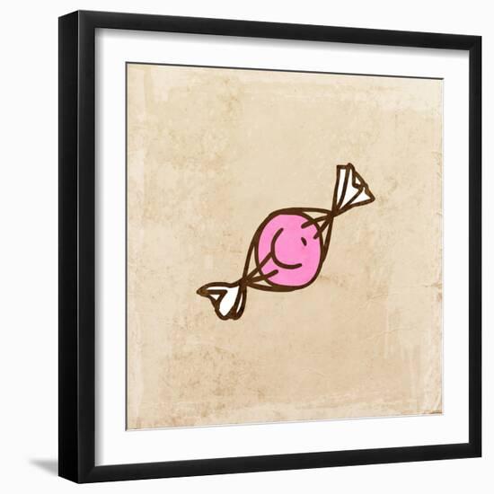 Candy. Cute Hand Drawn, Vintage Paper Texture-Ozerina Anna-Framed Art Print