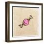 Candy. Cute Hand Drawn, Vintage Paper Texture-Ozerina Anna-Framed Art Print