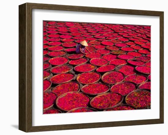 Candy Drying in Baskets, Vietnam-Keren Su-Framed Premium Photographic Print