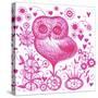 Candy Floss Owl-Oxana Zaiko-Stretched Canvas