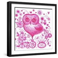 Candy Floss Owl-Oxana Zaiko-Framed Giclee Print