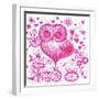Candy Floss Owl-Oxana Zaiko-Framed Giclee Print