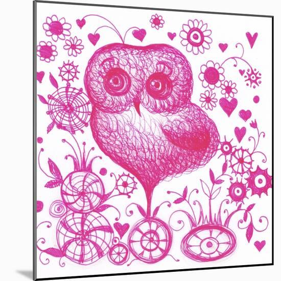 Candy Floss Owl-Oxana Zaiko-Mounted Giclee Print