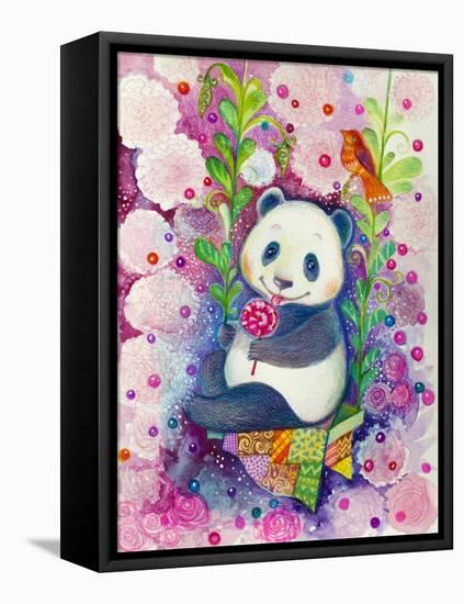 Candy Magic Panda-Oxana Zaika-Framed Stretched Canvas