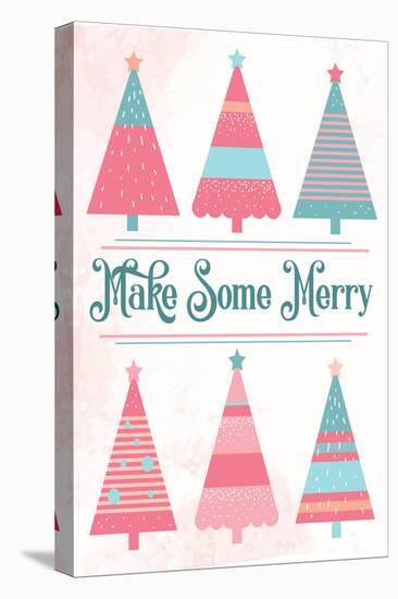 Candy Xmas Trees 1-Melody Hogan-Stretched Canvas