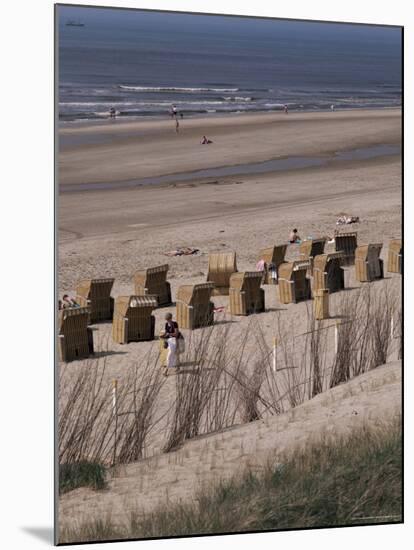 Cane Chairs on Beach, Egmond, Holland-I Vanderharst-Mounted Photographic Print