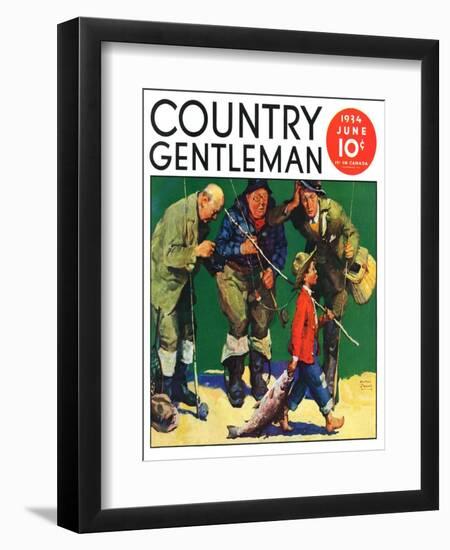 "Cane Pole Catch," Country Gentleman Cover, June 1, 1934-William Meade Prince-Framed Premium Giclee Print