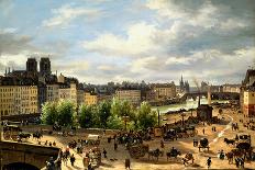 View of the Seine in Paris-Canella Giuseppe-Framed Stretched Canvas