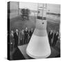 Canidates for 1st Man into Space Standing with Model of Capsule for Project Mercury-null-Stretched Canvas